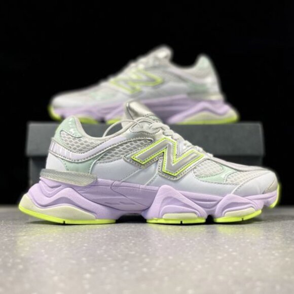 New Balance Shoes - 9060 Series White & Silverand Purple New Balance Running Shoes